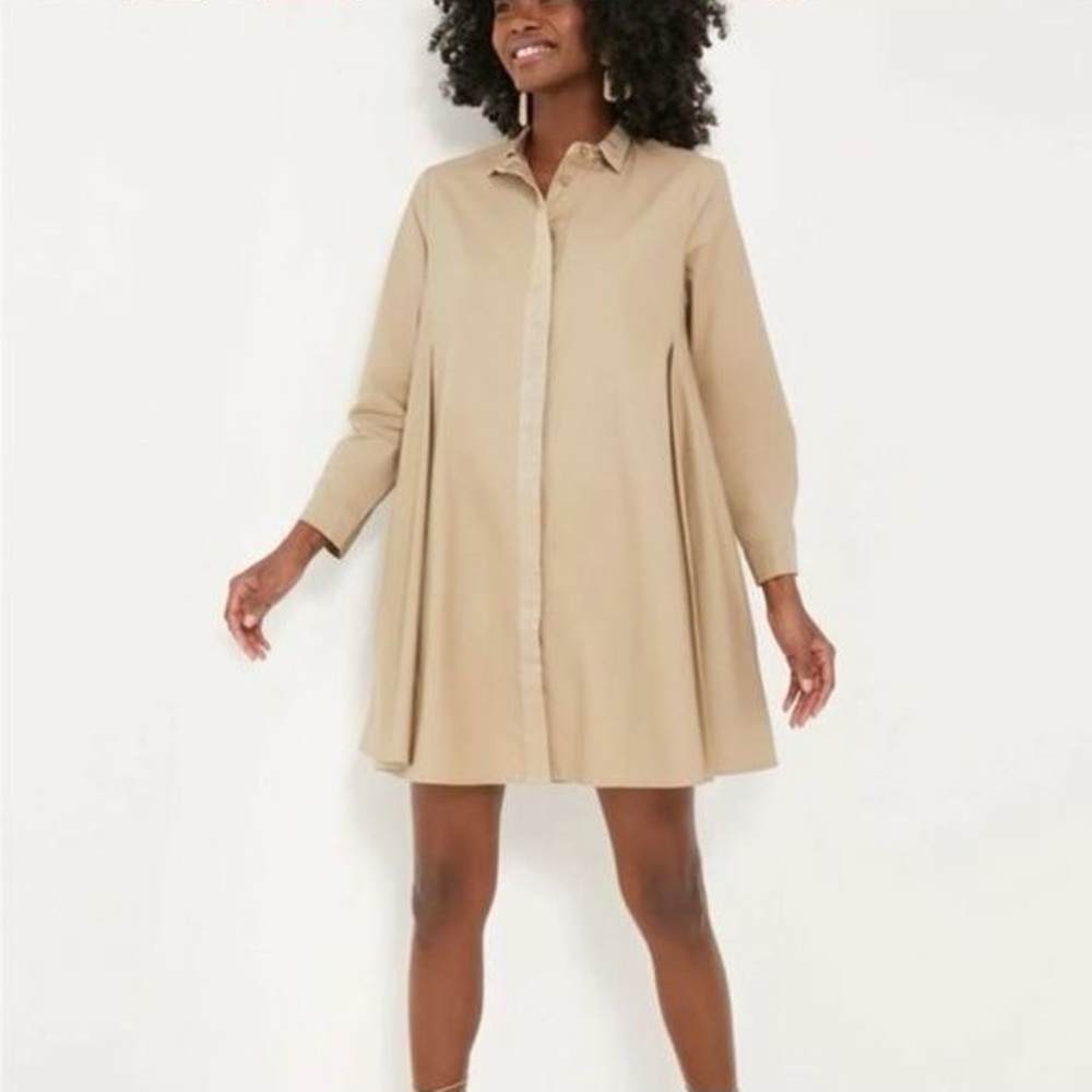 Tuckernuck Barcelona Beige Wren Shirt Dress Size Small NWOT